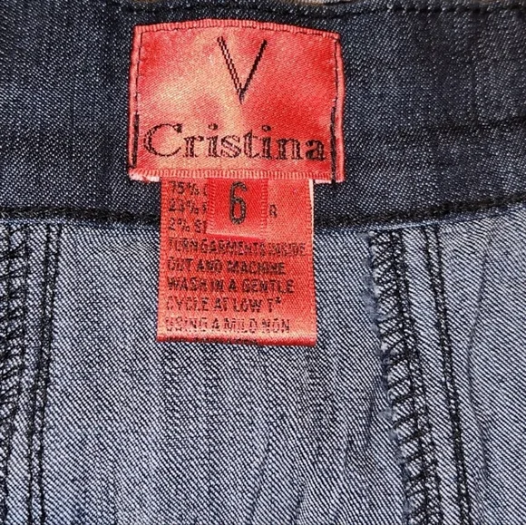 NWOT V Cristina Designer Pleated Denim Maxi Skirt - Picture 3 of 3
